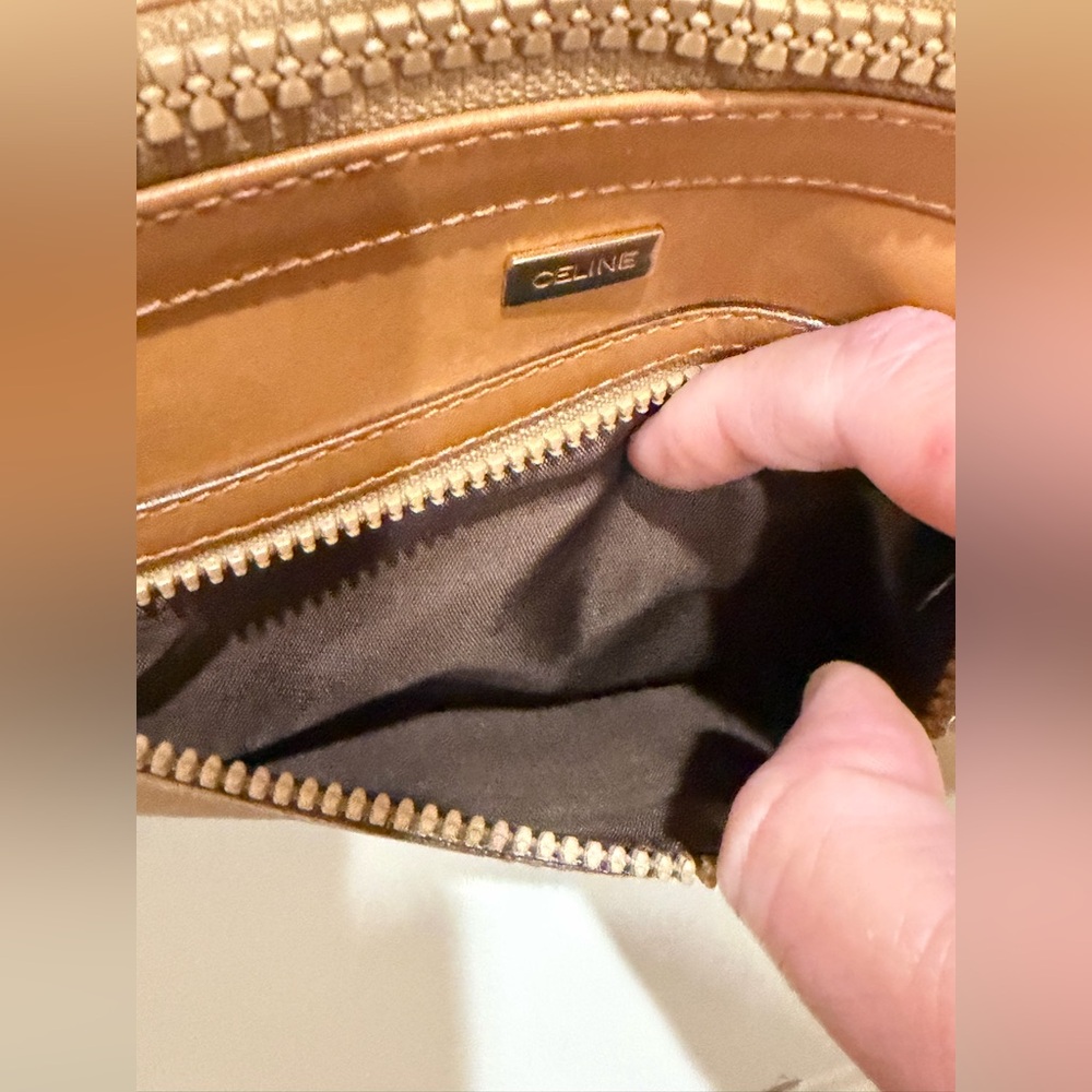 CELINE Caramel Leather Vintage Pouch w/unbranded strap - Picture 7 of 12